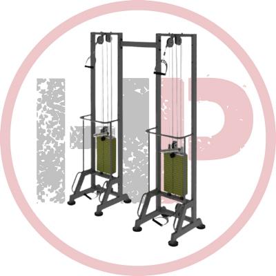 Тренажер блочный реабилитационный сдвоенный, 2 стека по 100 кг, серия 